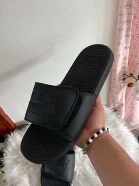 Puma Men's Black Adjustable Slide Sandals